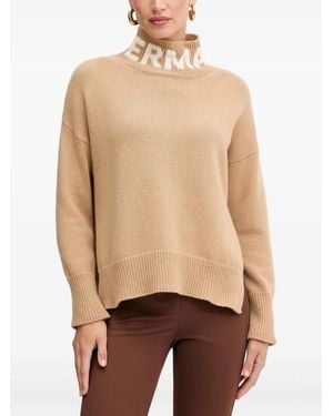 ERMANNO FIRENZE High-Neck Long-Sleeve Sweater - Natural
