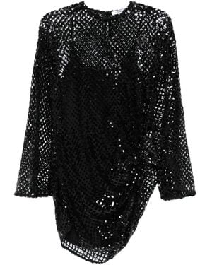 The Attico Vestido corto de malla - Negro