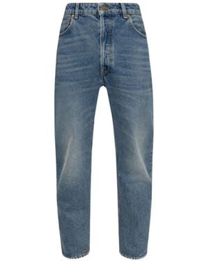 Golden Goose Logo-Patch Straight-Leg Jeans - Blue