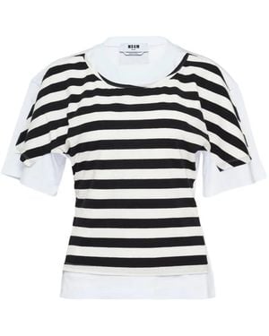 MSGM Striped Layered T-Shirt - White