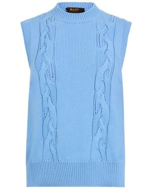 Moorer Cable-Knit Vest - Blue
