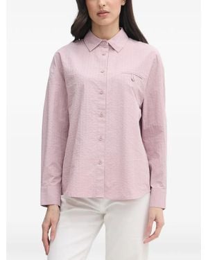 Benetton Seersucker Long-Sleeve Shirt - Pink