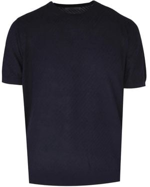 Corneliani Ribbed-Knit T-Shirt - Blue