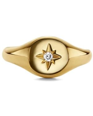 David Yurman 18Kt Geelgouden Cable Collectibles Starset Ring Met Diamant (7Mm) - Metallic