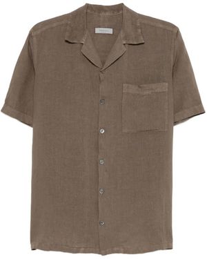 Canali Short-Sleeve Pocket-Detail Shirt - Grey