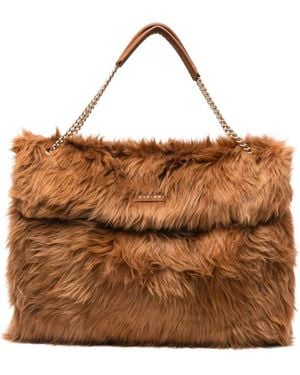 Orciani Faux-Fur Shoulder Bag - Brown