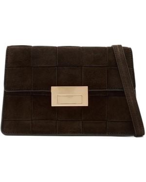 Loeffler Randall Delphine Woven Leather Clutch Bag - Black