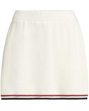 Brunello Cucinelli Cotton Piqué-Effect Knit Mini Skirt - White