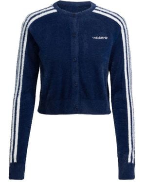 adidas 3-Stripes Cropped Cardigan - Blue
