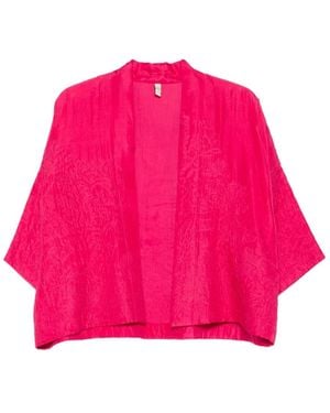 Yavi Textured Open-Front Jacket - Pink