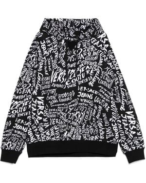 Versace Jeans Couture Hoodie mit Logomania-Print - Schwarz