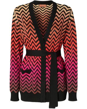 Missoni Cardigan Con Motivo Chevron - Rosso