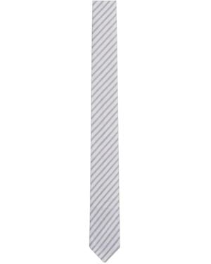 Thom Browne Striped Tie - White