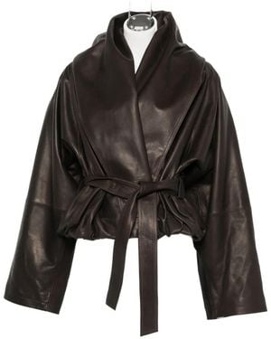 Magda Butrym Belted Shawl-Collar Jacket - Black