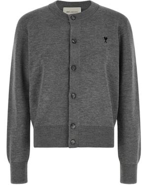 Ami Paris Ami De Coeur Cardigan - Grau