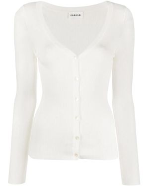 P.A.R.O.S.H. Cardigan Con Scollo A V - Bianco