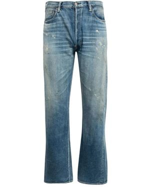 Fullcount 1937 Splatter Jeans im Distressed-Look - Blau