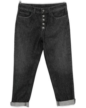 Dondup Koons Button-Fly Turned-Up Jeans - Grey
