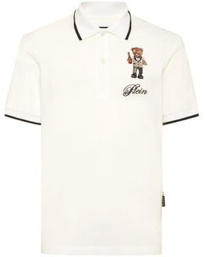 Philipp Plein Teddy Bear-Graphic Polo Shirt - Natural