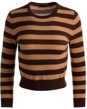 Alice + Olivia Pull Rayé À Col Rond - Brown