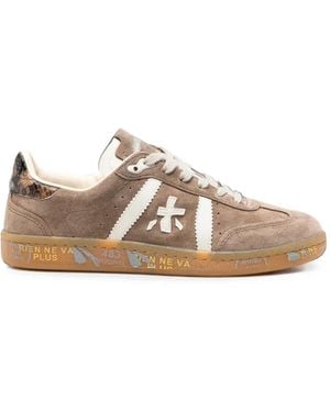Premiata Bonnie Logo-Patch Trainers - Brown