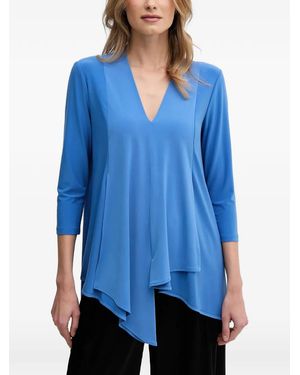 Joseph Ribkoff V-Neck Asymmetric Top - Blue