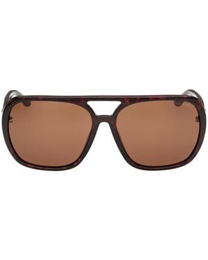 GUESS EYEWEAR Tortoiseshell-Effect Pilot-Frame Sunglasses - Brown
