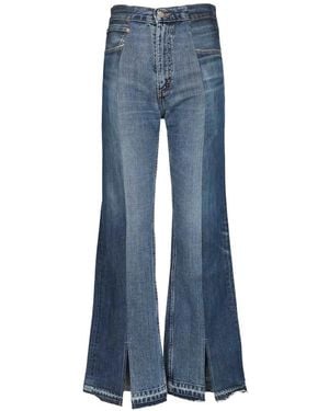 E.L.V. Denim Vaqueros Anchos Con Abertura - Azul