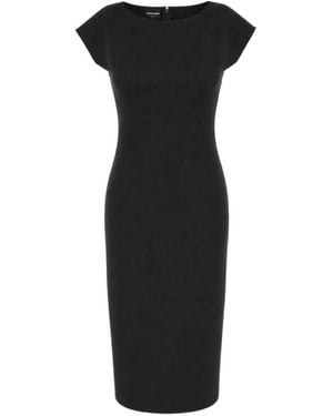 Giorgio Armani Cap-Sleeve Rear-Slit Misi Dress - Black