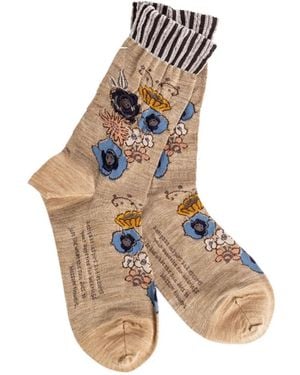 Antipast Floral-Intarsia Knitted Socks - White