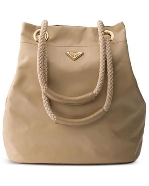 Prada Mariner Large Re-Nylon Bucket Bag - Natural