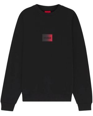 HUGO Logo-Appliqué Sweatshirt - Black