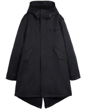 Aspesi Kapuzenparka Mit Logo-Patch - Blau