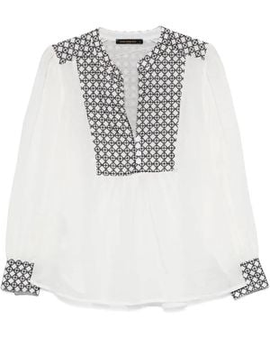 Greek Archaic Kori Blusa de mezcla de algodón - Blanco