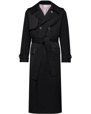 Thom Browne Double-Breasted Trench Coat - Black