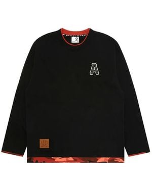 Aape By A Bathing Ape Logo-Patch Layered-Effect T-Shirt - Black