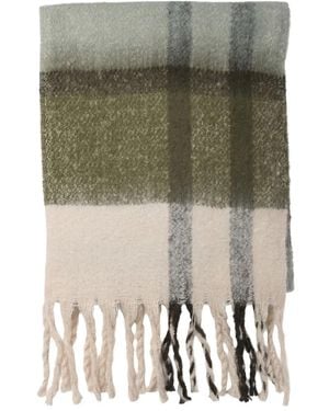 Barbour Checked Fringed Scarf - Vert