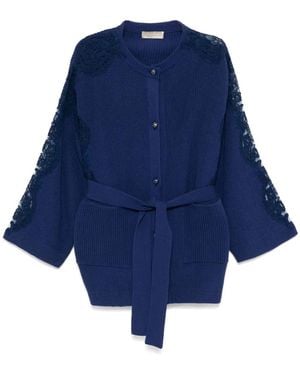 Elie Saab ボタン カーディガン - ブルー