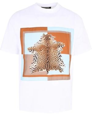 Roberto Cavalli Leopard Graphic T-Shirt - White