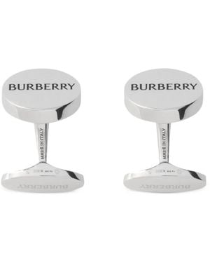 Burberry Logo-Engraved Cufflinks - Metallic