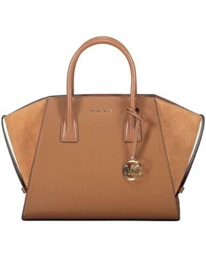 Michael Kors Avril Leather Tote Bag - Brown