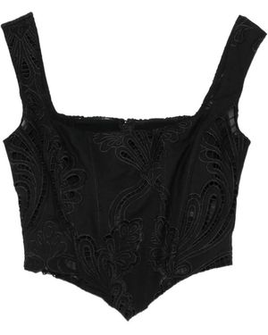 GIUSEPPE DI MORABITO Embroidered Corset Top - Black