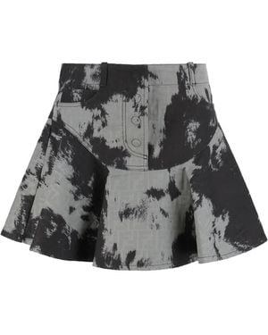 Fendi Five-Pocket Jacquard Mini Skirt - Grey