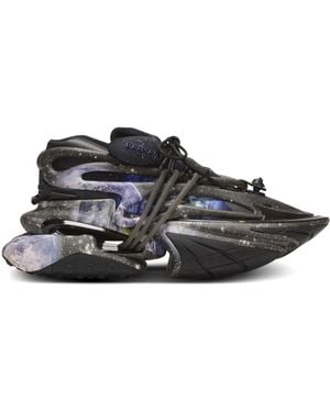 Balmain Sneaker unicorn low con stampa earth and stars - Nero