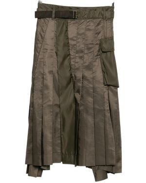 スカート Sacai Pleated Twill Skirt With Layered Hem Sacai Pleated twill midi skirt Sacai