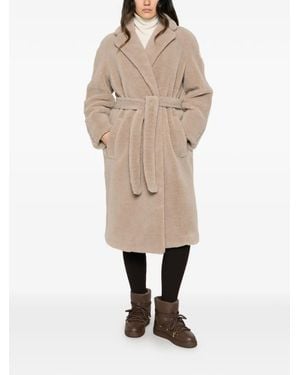 Fusalp Belted Faux-Shearling Coat - Natural