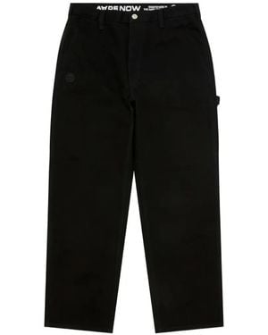 Aape By A Bathing Ape Logo-Detail Wide-Leg Trousers - Black