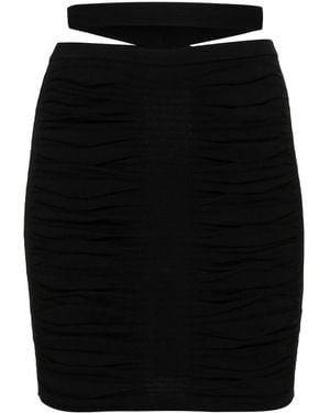 ANDREADAMO Draped-Design Knitted Skirt - Black