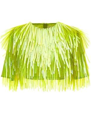 Sportmax Petalo Cropped Top - Yellow