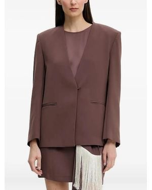Isabelle Blanche Blazer con botones y cinturón - Marrón